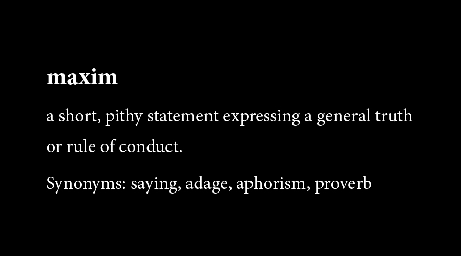 New page of&nbsp;maxims